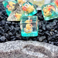Sage's Yellow Duck Familiar Resin Polyhedral Dice Set - Sage's PortalResin Dice Set